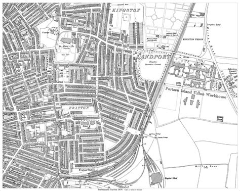 Portsmouth Fratton area 1896 map - old maps of Hampshire