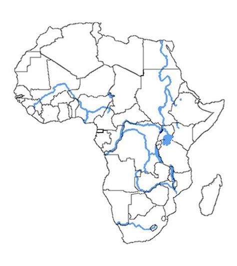 CC1 Africa Outline Borders, Rivers & Lakes | Africa Map