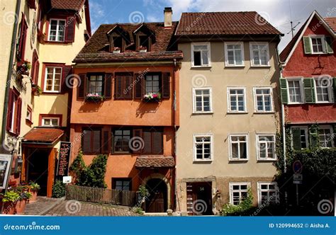 German Style Houses Outside of the HohentÃ¼bingen Castle Editorial ...