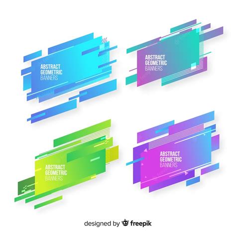 Free Vector | Abstract geometric banners