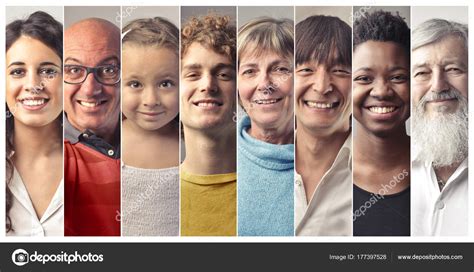 Collage Personas Diferentes Edades Nacionalidades Sonriendo — Foto de stock #177397528 © olly18