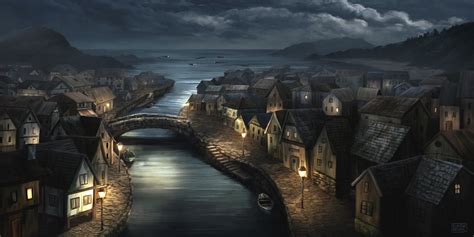 ArtStation - Innsmouth at Night