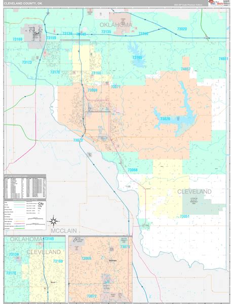 Cleveland County, OK Map - Premium