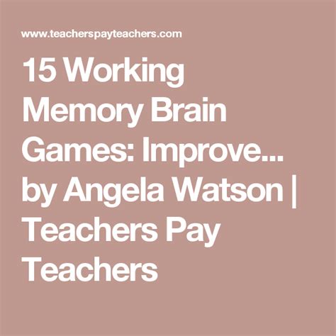 15 Working Memory Brain Games: Improve executive function in 5 minutes a day! | Brain memory ...