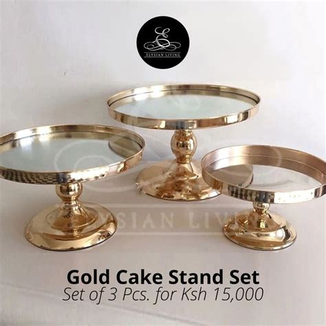 Gold Cake Stand Set | Cake stand set, Beautiful cake stands, Round cake ...