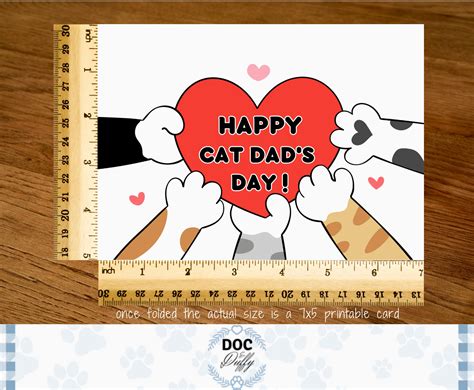 Happy Cat Dad's Day Card From the Cat, Printable Fathers Day Greeting ...