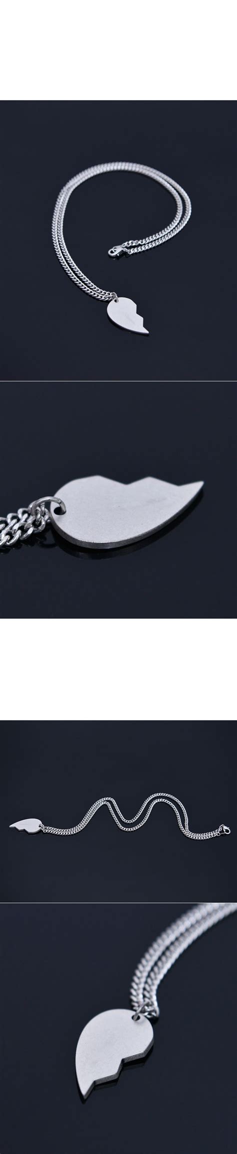 Accessories :: Necklaces :: Broken Heart 2pcs Set-Necklace 354 - GUYLOOK Men's Trendy Fashion ...