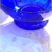 Large 10 Genuine Cobalt Blue Glass Footed Fruit Bowl, Vintage Artisan ...