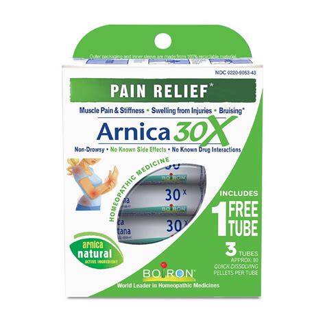 Boiron Arnica Montana 30X Pellets Pack (3 Tubes), Homeopathic Medicine for Pain Relief - Walmart ...