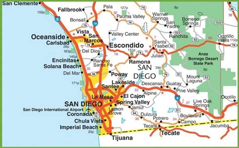 San Diego area map