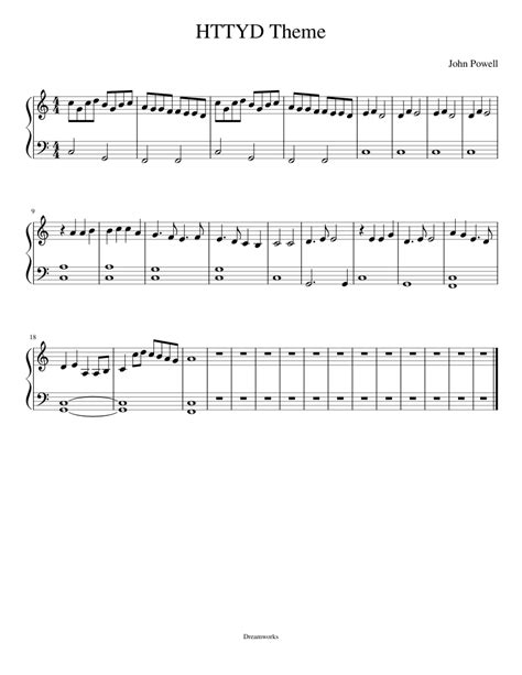 HTTYD Theme Sheet music for Piano (Solo) | Musescore.com