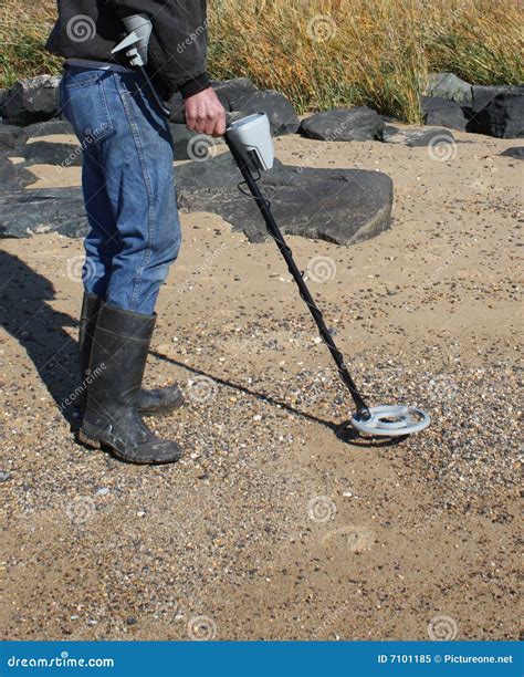 Metal Detector At Work In The Forest. Search For Treasure And Ancient Values. Archeology. Man ...