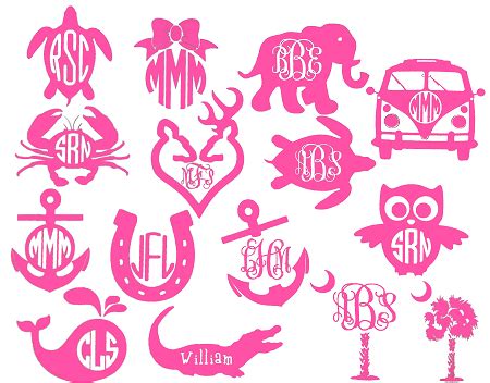 Monogram Vinyl Decal | Cricut monogram, Free monogram fonts, Cricut ...