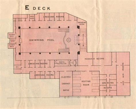 RMS BERENGARIA. -- E deck (pool area) Beyond The Sea, Cunard, Deck Plans, Pool Decks, Pool Area ...