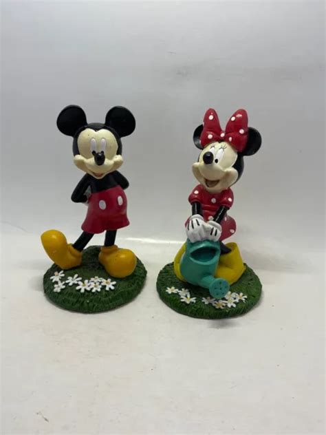 DISNEY MICKEY AND minnie mouse garden statues 6" £40.52 - PicClick UK