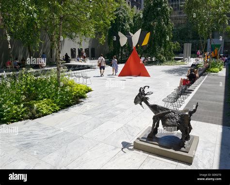 Sculpture garden at MOMA in NYC with a Picasso "She-goat" and Calder ...