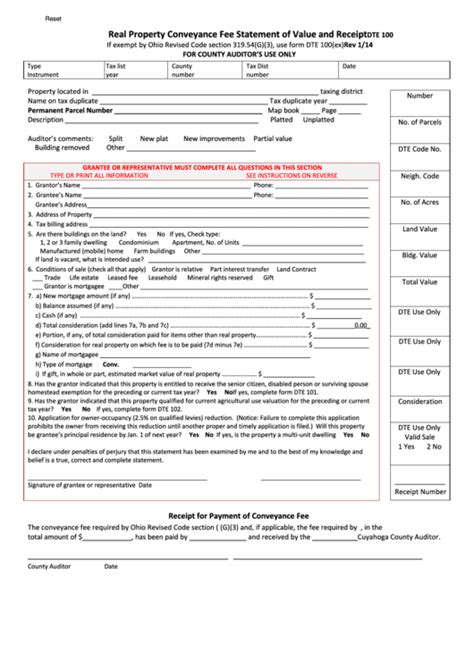 Fairfield County Ohio Auditor Tax Exempt Conveyance Form - ExemptForm.com