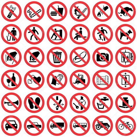 Prohibition Signs Set Red Icons Vector Stock Vector I - vrogue.co