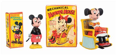 Lot Detail - LOT OF 2: LINEMAR TIN-LITHO WIND-UP WALT DISNEY MICKEY AND ...