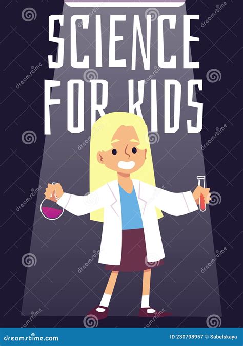 Education and Science for Kids Banner or Poster Flat Vector Illustration. Stock Vector ...