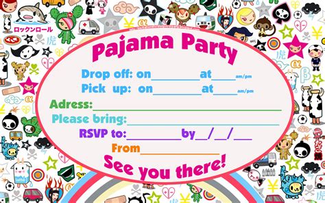 INVITATIONS FOR SLEEPOVER PARTY