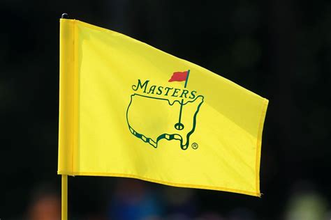 A flag with the Augusta National logo is seen during the Par 3 ...