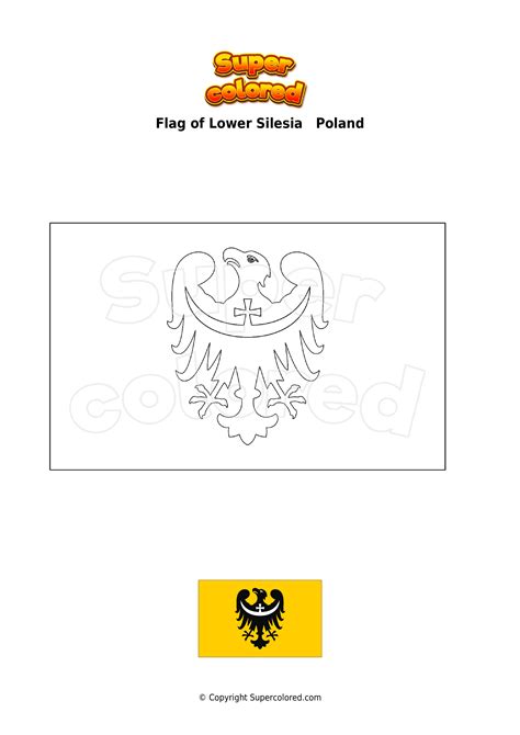 Coloring page Flag of Lower Silesia Poland - Supercolored.com