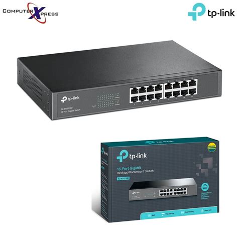 TP-Link TL-SG1016D 16-port Gigabit Desktop/Rackmount Switch, 16 10/100/1000M RJ45 ports (13-inch ...