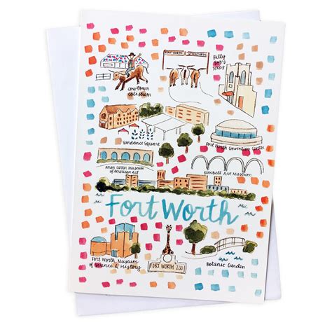 Fort Worth Map Greeting Card - Etsy