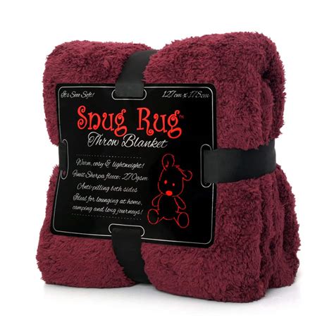 Snug-Rug Soft Fleece Blanket Sherpa Throw (Plum)