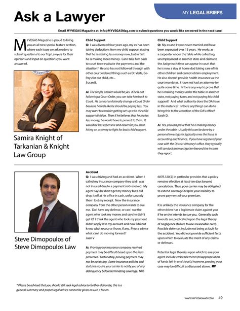 Ask A Lawyer - MyVegasMag | The Best Las Vegas Magazine