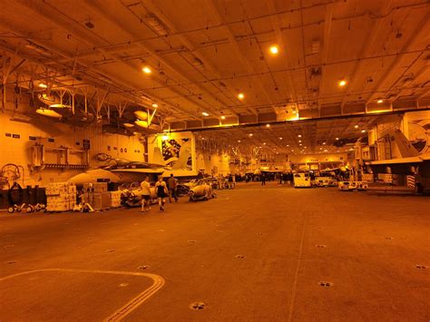 Chris Cavas on Twitter: "The vast hangar deck of carrier USS GERALD R ...