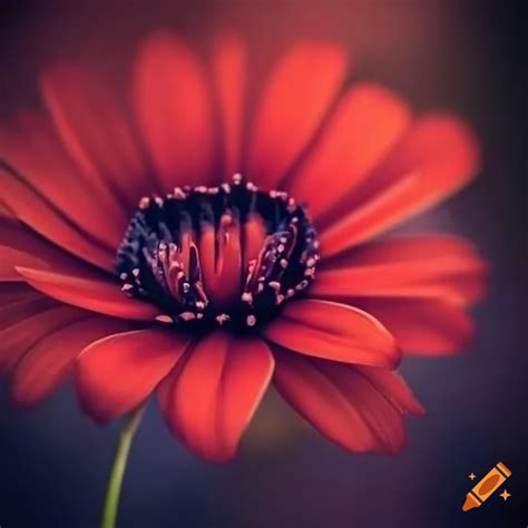 A vibrant red flower