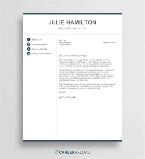 Free Word Cover Letter Templates | Cover letter template free, Cover ...