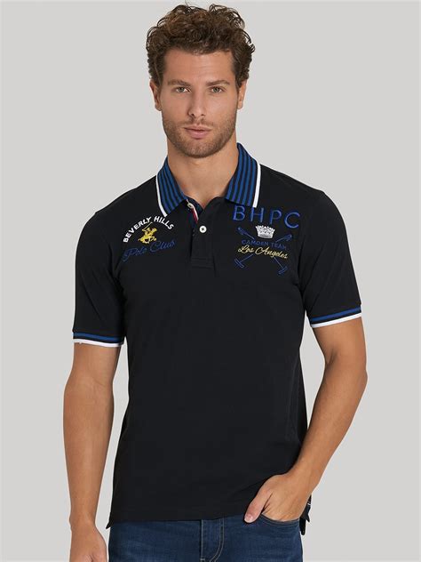 Buy Beverly Hills Polo Club Men Black Printed Polo Collar T Shirt - Tshirts for Men 13166948 ...