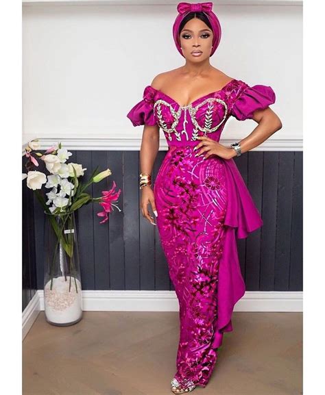 Corset Aso Ebi Styles With Lace and Flower Design