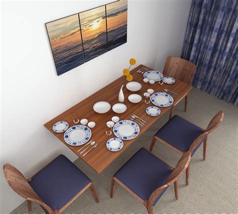 Hemming Wall Mounted Folding Dining Table - 4 Seater – Bluewud