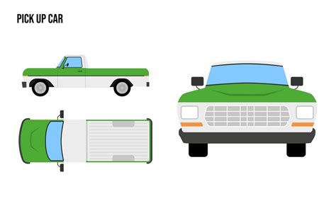 Premium Vector | Pick up truck flat design illustration public vehicles ...