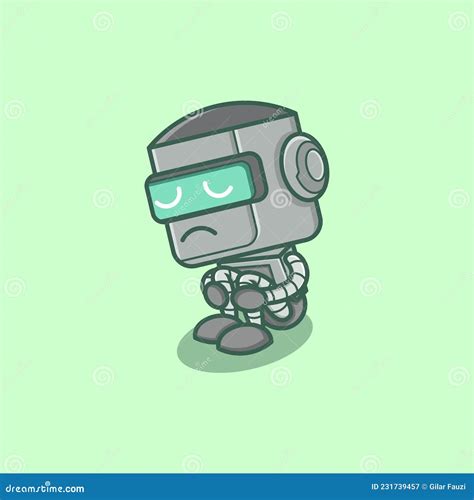 Cute robot sad stock vector. Illustration of futuristic - 231739457