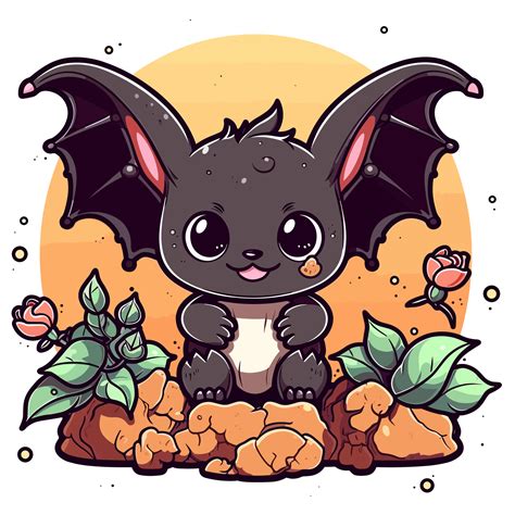 Adorable Bat in Garden - 24477388 PNG