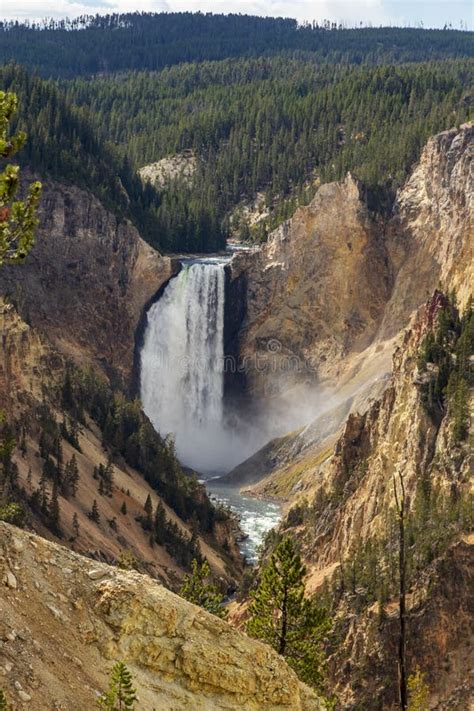 Waterfall at Grand Canyon of Yellowstone.USA. Stock Photo - Image of ...