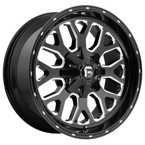 Fuel titan 20x10 6x135/6x139.7 -18et 106.10mm gloss black milled wheel - Walmart.com - Walmart.com