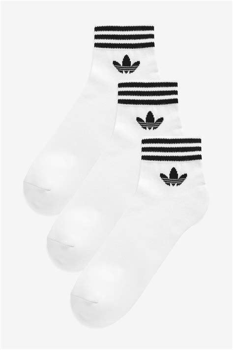 Buy adidas Originals Island Club Trefoil Ankle White Socks 3 Pairs from ...