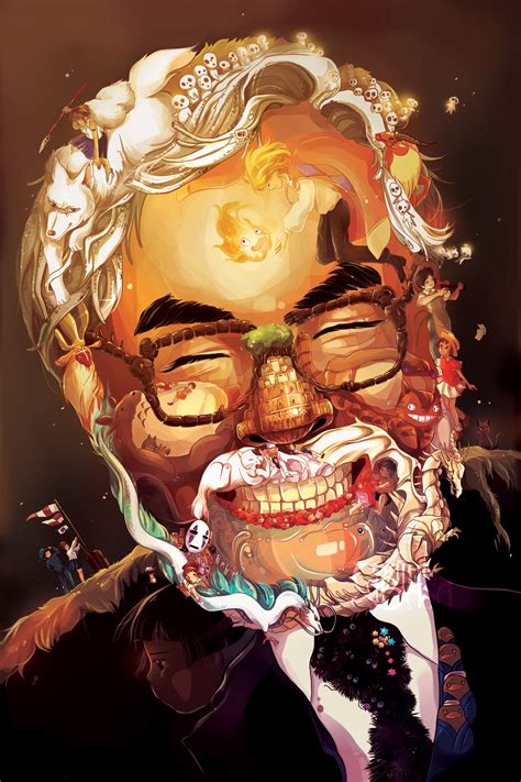 Brilliant Hayao Miyazaki Art Portrait Using Elements from His Films — GeekTyrant