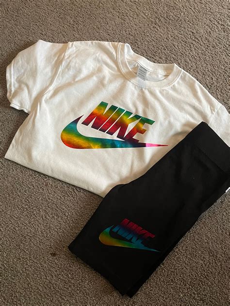 Rainbow 2 piece Nike inspired set | Etsy