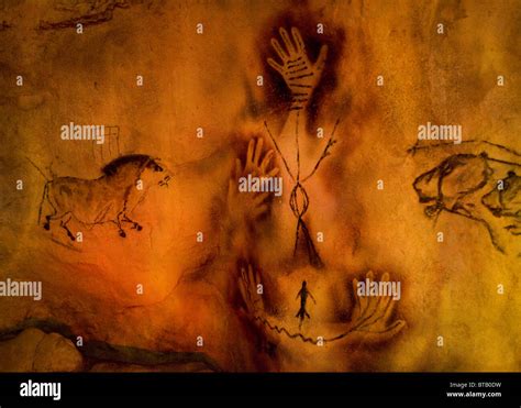 La representación artística de pinturas rupestres Fotografía de stock - Alamy