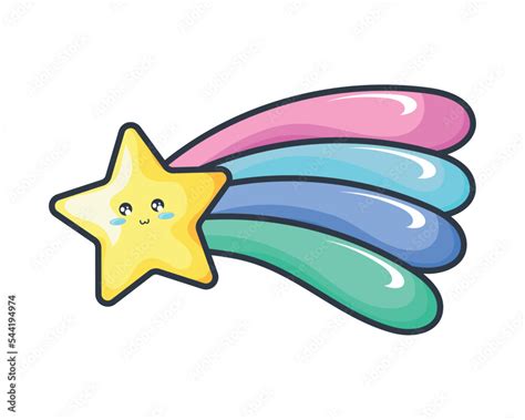 cute star kawaii Stock Vector | Adobe Stock