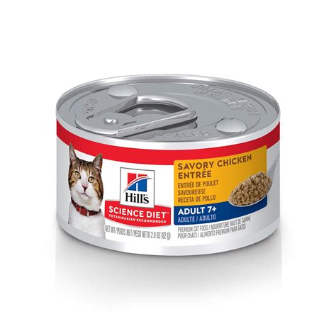 Hill's Science Diet Senior 7+ Canned Cat Food, Savory Chicken Entrée, 2.9 oz, 24 Pack wet cat ...