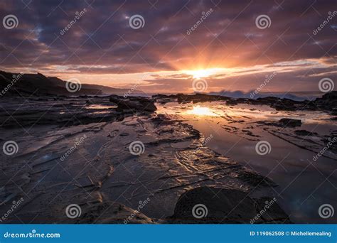 Sunrise Alongside the Great Ocean Road in Australia Stock Photo - Image ...