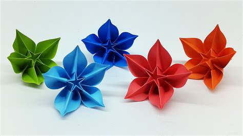 Colors Paper: Easy DIY Paper Flowers Making Tutorial - Origami Carambola Flower